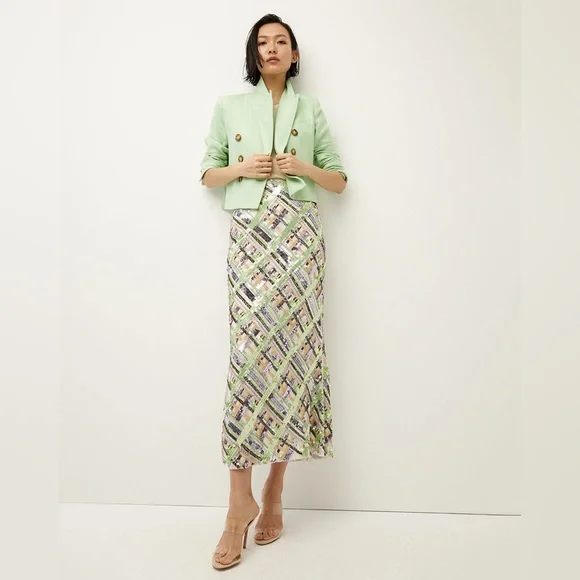 NWOT VERONICA BEARD Brent EMBELLISHED sequin midi skirt mermaid 2 - Picture 8 of 17